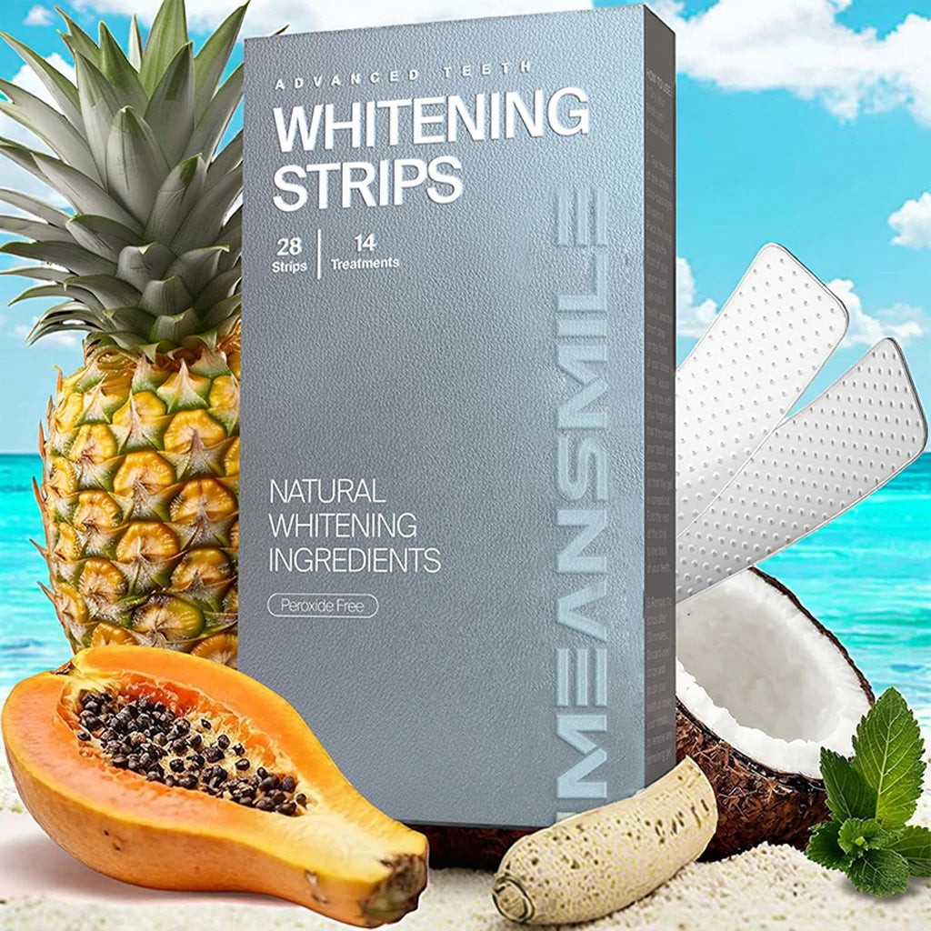 Private Label Organic Teeth Whitening Strips Peroxide-Free 6% HP Formula Whitens Teeth Quickly and Safely Custom Branding