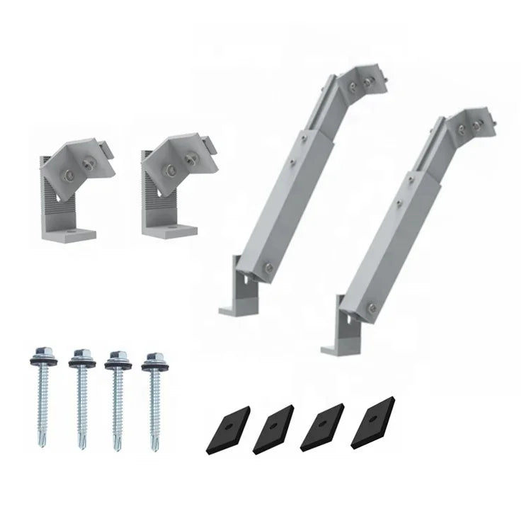 Wholesale Adjustable Aluminium Solar Panel Flat Roof Bracket Anodized Wholesale Mounting System Home PV Solar Panel Triangle