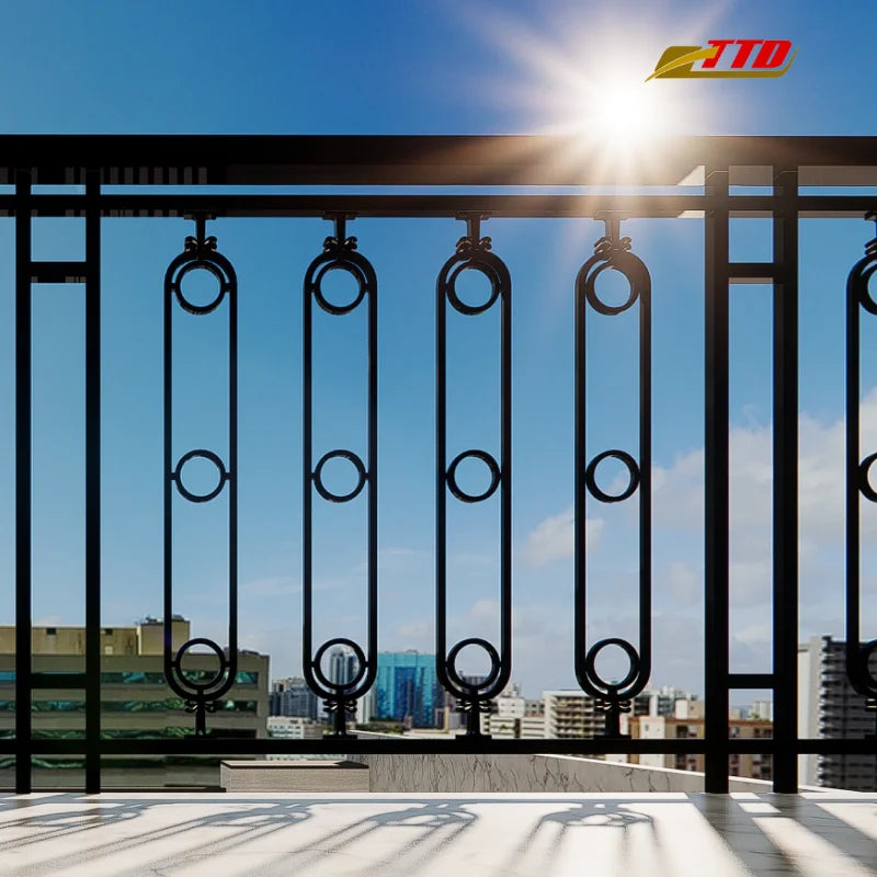 Exceptionally Durable Wrought Iron Modern Decorative Railings Enhancing Glass Balconies Villas Made in Vietnam 1 Year Warranty