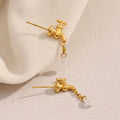 Dreamshow Faucet Fashion Stud Earrings 18k Gold Plated Jewelry Stainless Steel Earrings