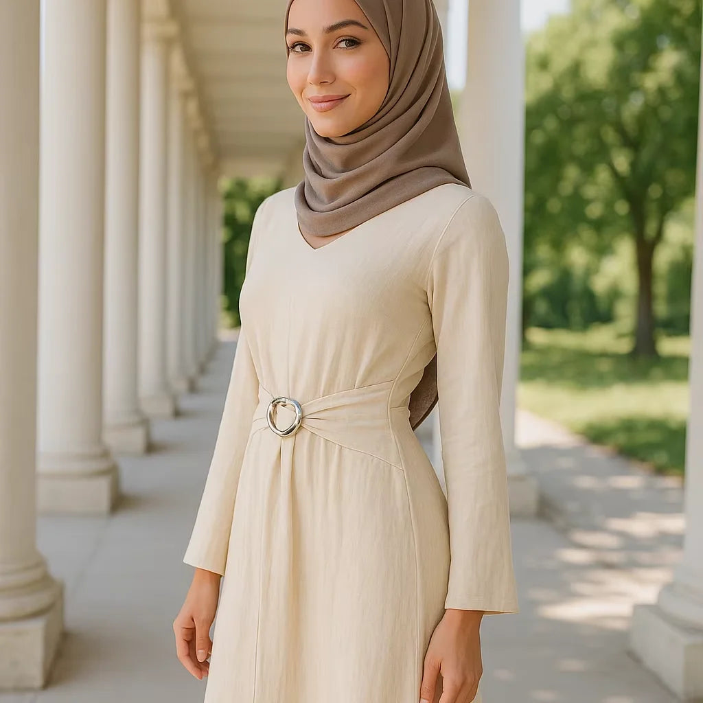 YXD079 High-quality Texture Adjustable Belt 2026 Soft Loose Long Dress Modest Customizable Eid Factory Price Wholesale
