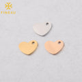 7.5x10mm Custom Logo Fashion Stainless Steel Small Blank Gold Plated Jewelry Polished DIY Bracelet Necklace Love Heart Charm