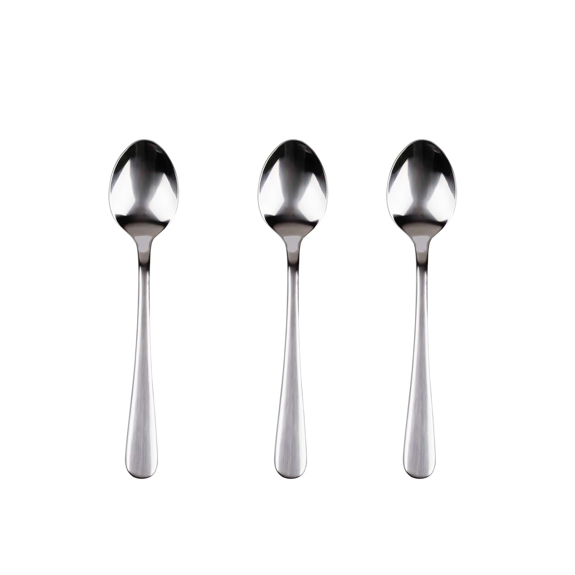 Set of 3 recycled stainless steel spoons natural shine