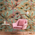 Germany Made Modern Floral Photo Wallpaper Murals Sound-Absorbing Light Resistant Jungle Blue Beige Pink Green Non Gym Dining