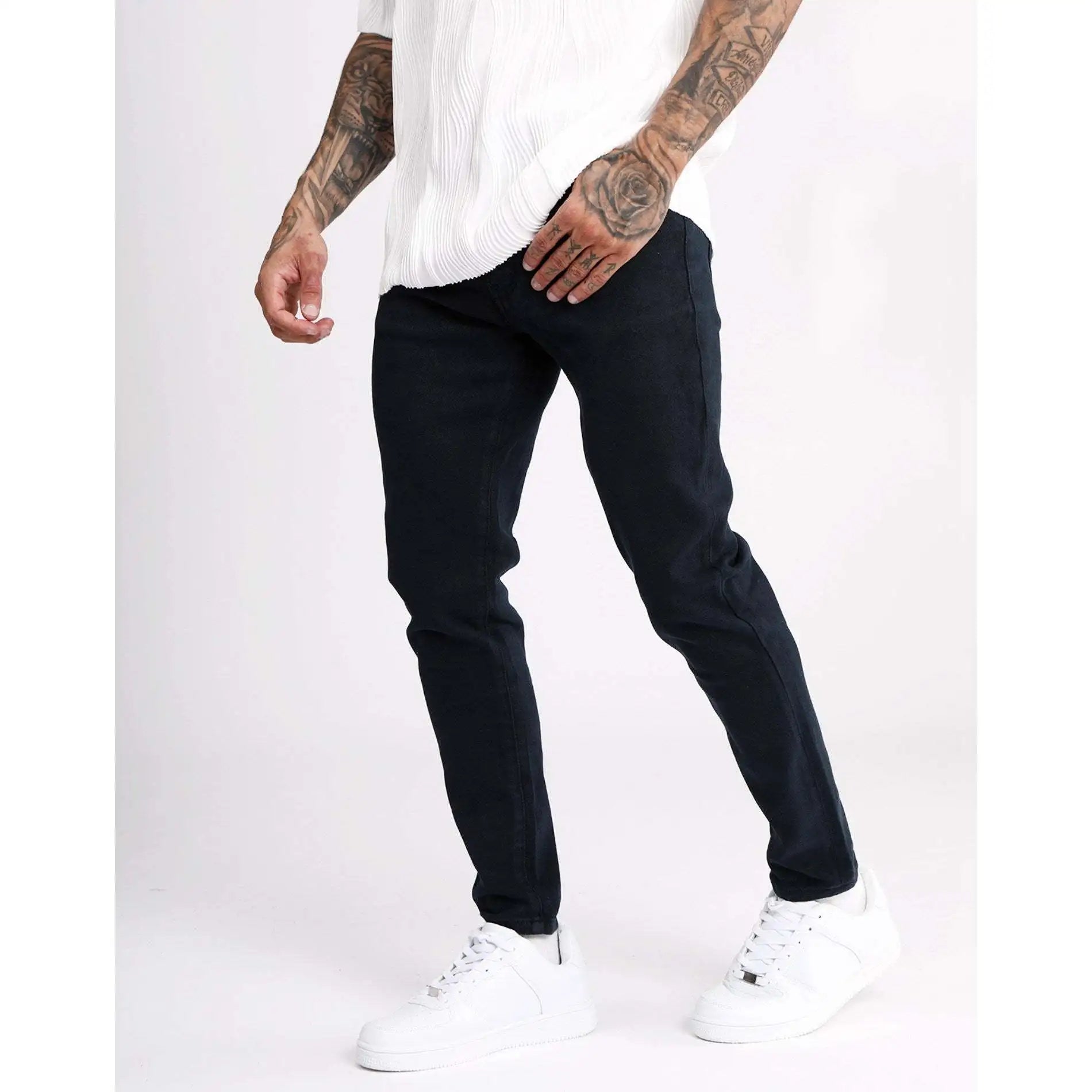 2026 New Arrival Men's Solid Beis Slim Fit Straight Casual Pants Stretch Chino Bottoms Winter Autumn Woven Washed EU Wholesale