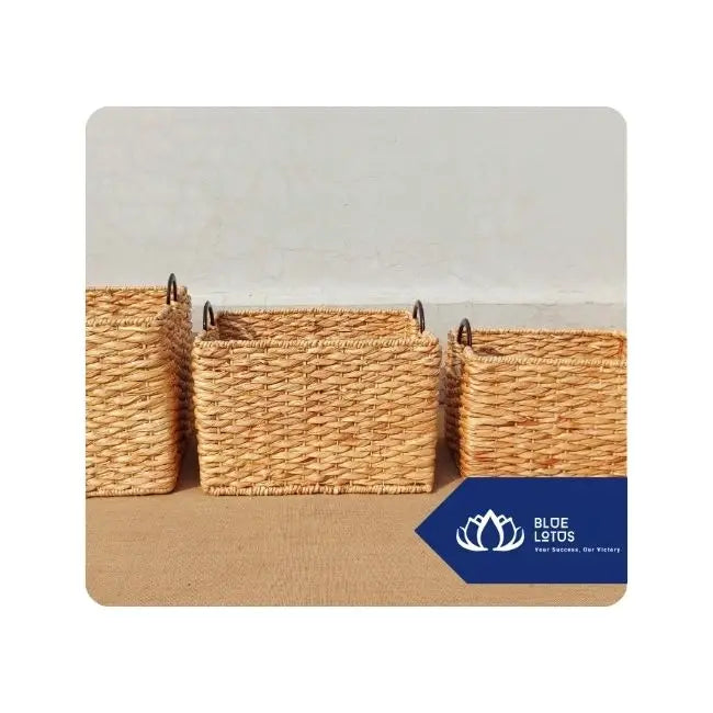Durable and long lasting water hyacinth basket tray handcrafted for storage and decoration needs From Blue Lotus Vietnam