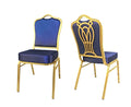 Modern Metal Frame Stackable Banquet Chair with Cushion Elegant Synthetic Leather Padded Banquet Chair Metal Frame Event Chair