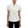 Fashionable Party Women's White Blouses 2024 Vintage Blouse White Korean White Blouse