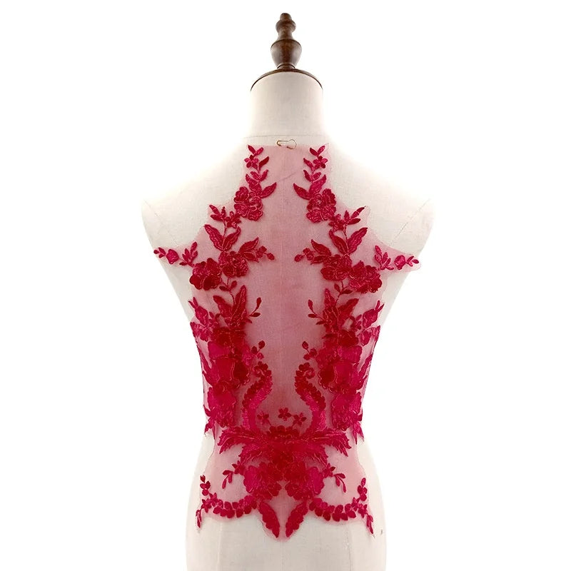 2023 New Design  Colorful Embroidered Back Collar With Net Bottom Wedding Accessories