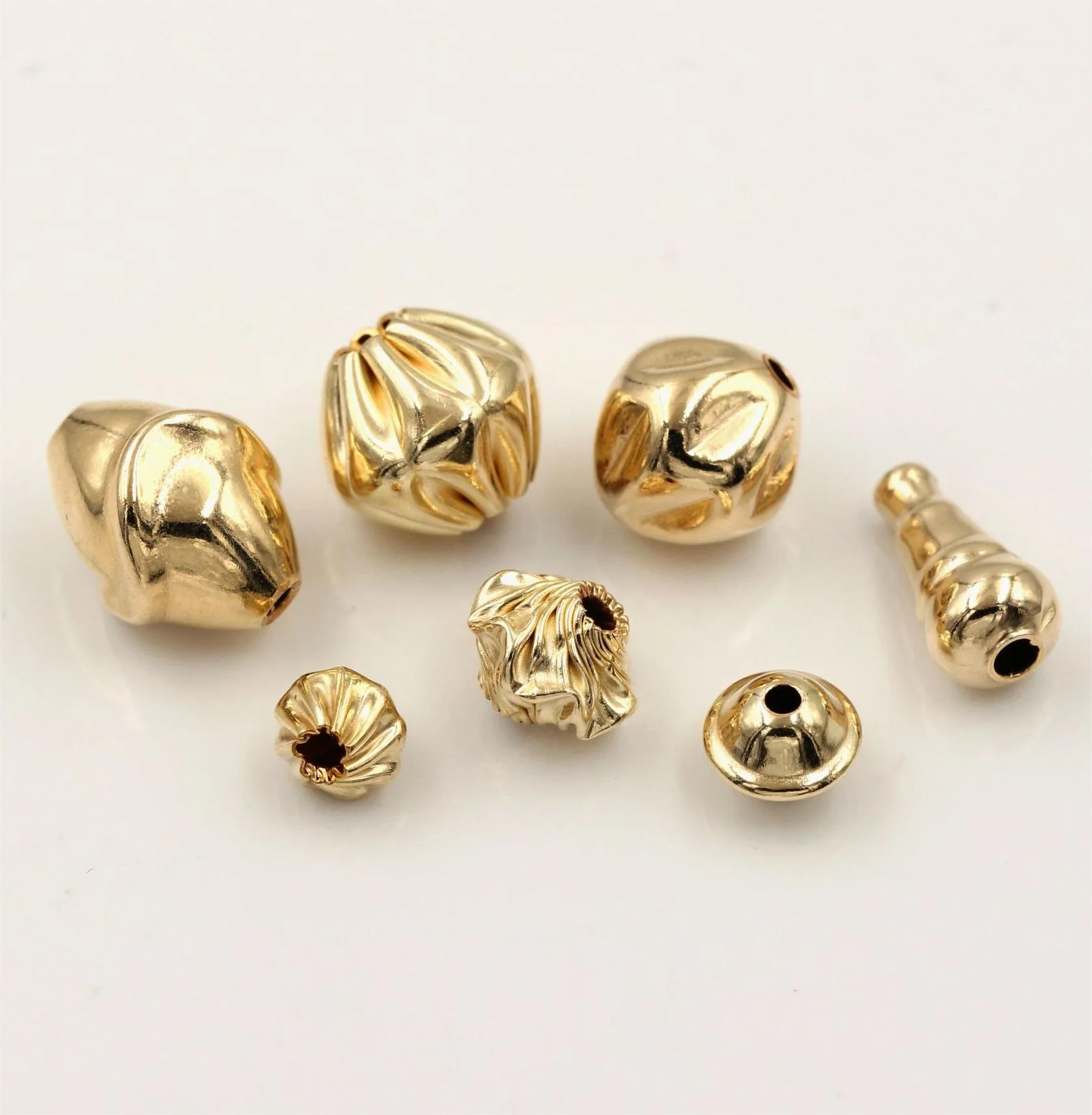 GP US Fancy Patterned Beads Spacer 14k Gold Filled Jewelry Findings 14K Gold Fill Permanent Jewelry Making Wholesale  Wholesale