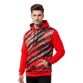 Elite Red and Black Graphic Hoodie | Men's Custom Sublimated Streetwear Pullover | 320GSM Performance Fleece Urban Sweatshirt