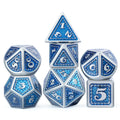 Factory Wholesale Custom Logo Zinc Alloy 16mm Polyhedral Dice Set for Dungeons & Dragons Board Role-playing Games Blue
