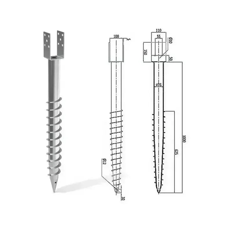 Hot Dipped Galvanized Ground Screw with U Type Flange