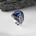 Wholesale Azuris VALKH1201 925 Sterling Silver Ottoman Style Men's Ring with Naturel Stone Agate Handmade Turkey