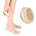 Melenlt Wooden Body Brush With Boar Bristles and Massage Nodes for Dry Brushing Exfoliation Cellulite Reduction Lymphatic Care