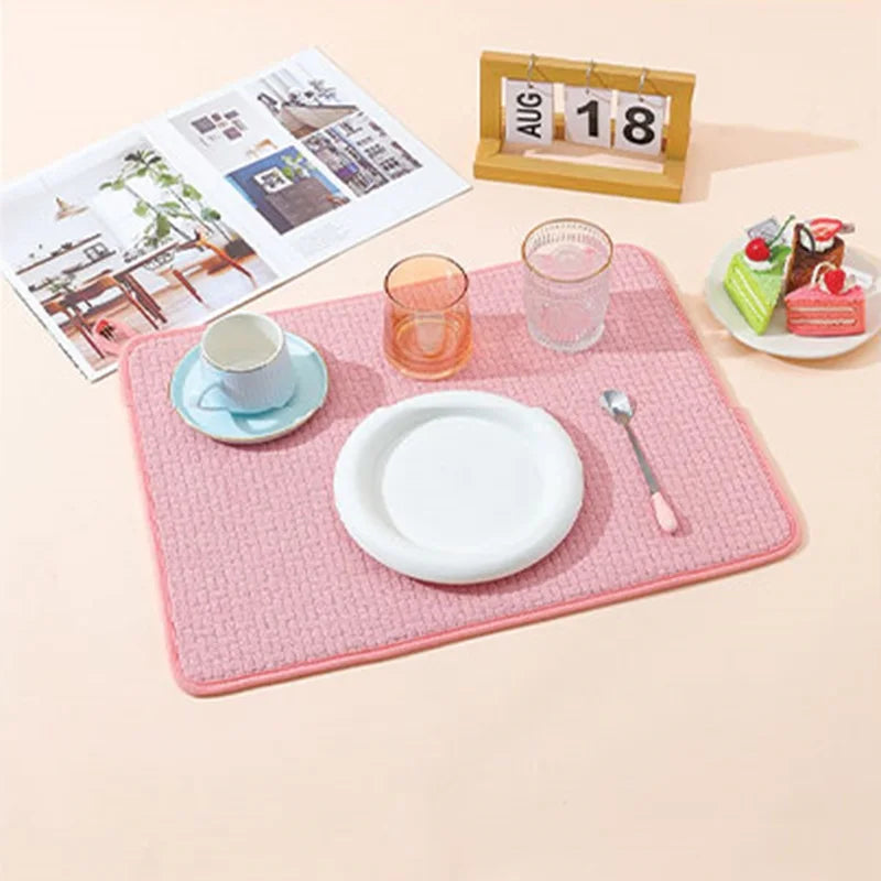 Super Sale Thick Utensil Table Foldable Pad Absorbent Counter Kitchen Microfiber Dish Drying Mat