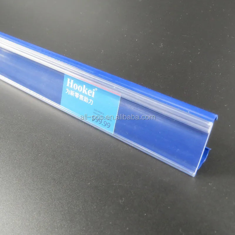 Premium PVC Clear Plastic Label Holders 50-Piece Price Tag Talker Strip Display for Supermarket Gondola Shelf