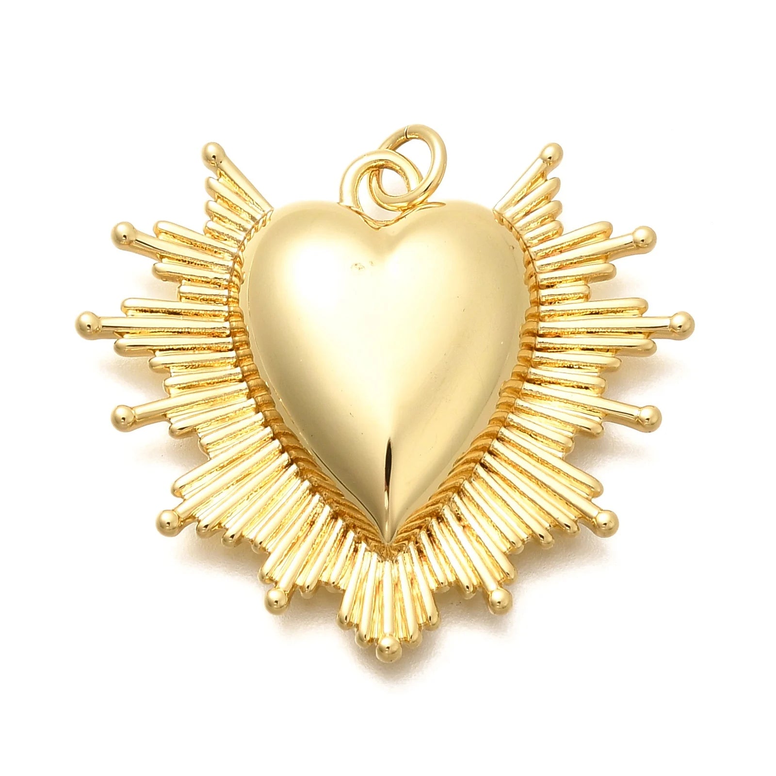 Pandahall 10 Pcs Rack Plating Real 18K Gold Plated Brass Pendants Long-Lasting Plated Heart Charms with Jump Ring
