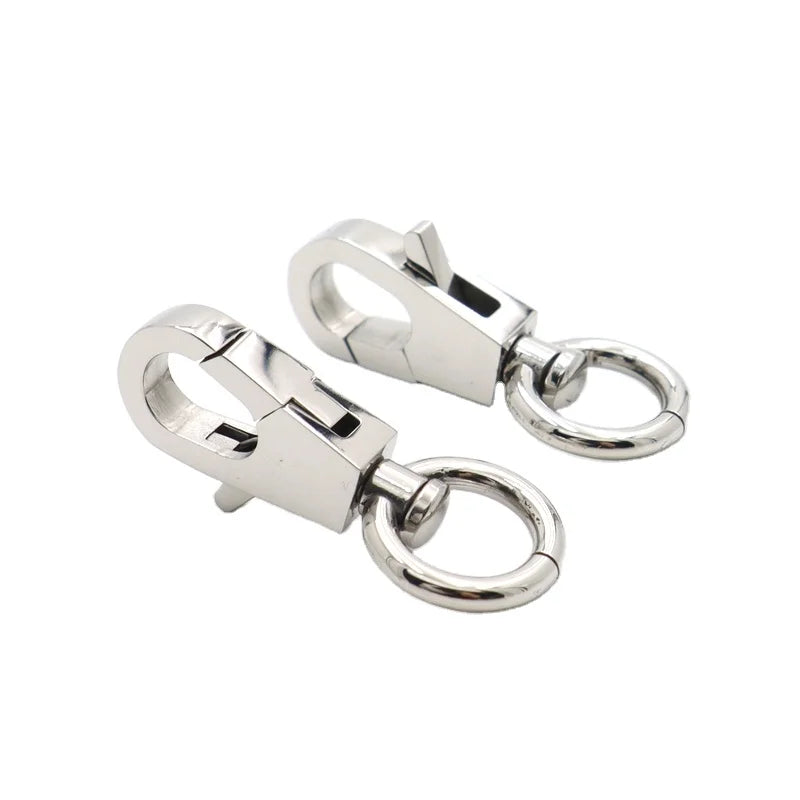 Luxury Brand Quality Mirror Polished Stainless Steel Small Swivel O Ring Trigger Snap Hook for Key Chain and Bag Charms