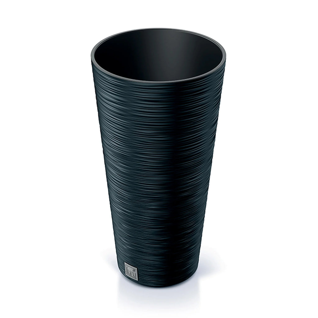 Anthracite colored planter with reservoir FURU collection 25 x 25 x 48 cm capacity of 7.5 L.