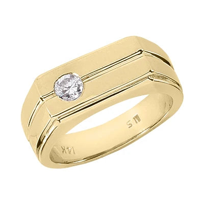 14K White Gold Men's Wedding Band Ring 0.25ct Diamond Hip Hop Fine Jewelry Romantic Geometric Style Diamond Ring