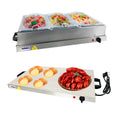 Portable Stainless Steel Electric 300W 3 Tray Buffet Warmer Home Use Dish Cooker Adjustable Heat for Parties Holidays
