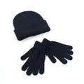 Winter Knit Acrylic Beanie Hat Gloves Set