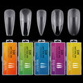 BIN Nail Salon Professional Products 500pcs False Nail Tips Transparent Full Cover Long PMMA Acrylic Nail
