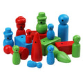54 Colorful Wooden Figurines Wooden Painted Doll Set Small Items for Children's Emotional Management Psychology