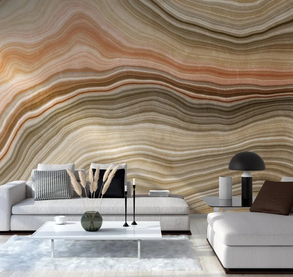 Germany Photo Wall Murals Marble Beige Orange Green Grey Non Woven Vinyl Premium Modern Moisture-Proof Sound-Absorbing Bedroom
