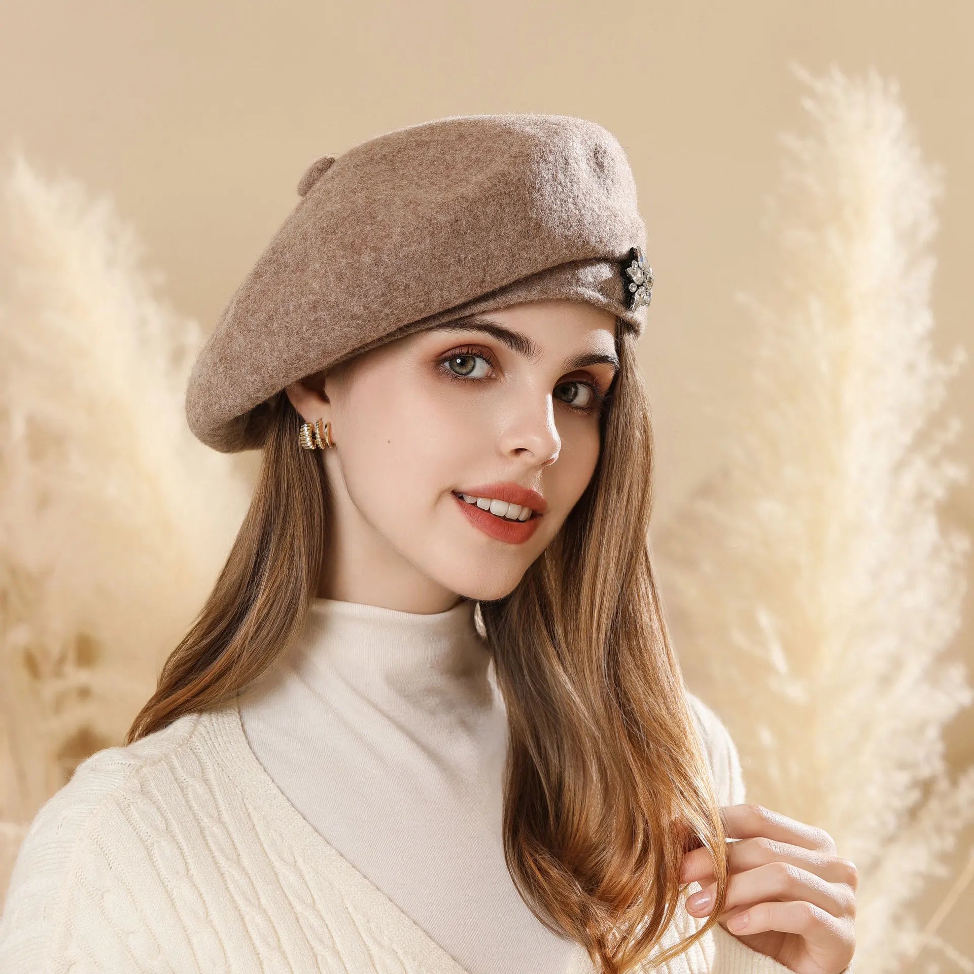 Women French Wool Beret Beanie Cap Classic Autumn Winter Beret Hats