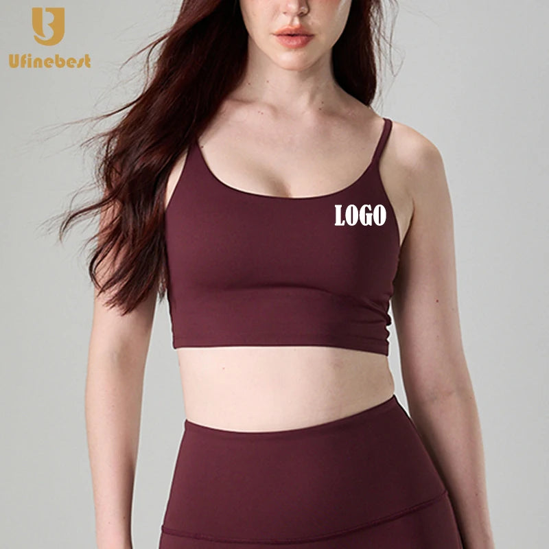 Women's Custom Logo Tank Top Outfit Breathable Sports Bra Newest Gym Exercise Training Wear for Running Fitness Yoga Practice