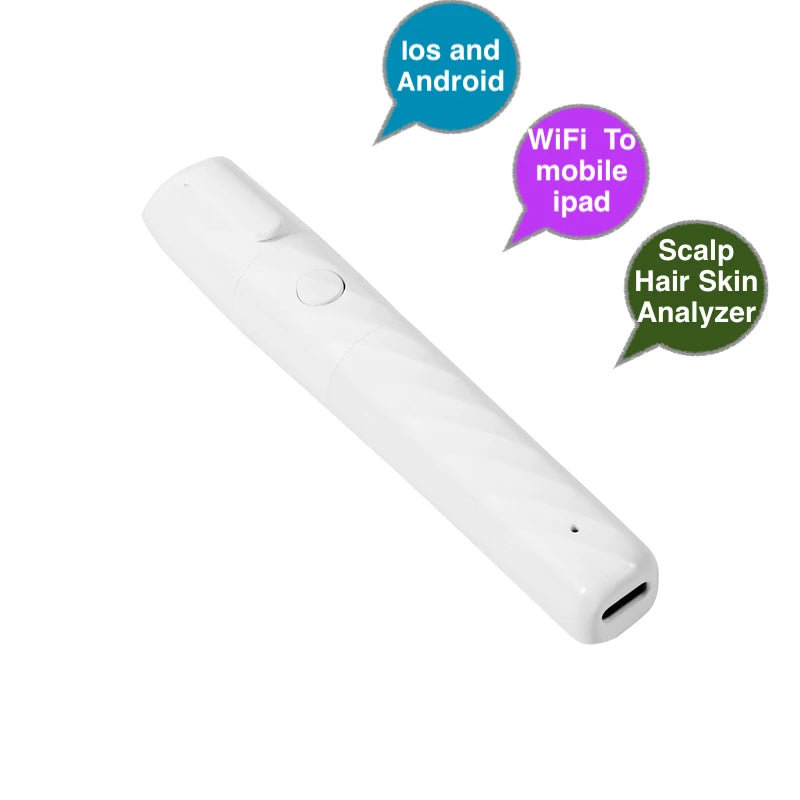 Wireless Wifi Hair Scalp Analyzer Hair Scalp Camera Compatible with Android/iOS System Connected to Mobile Phones and Tablets