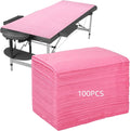 Disposable Massage Table Sheets Non Woven Fabric Spa Disposable Bed Sheets for Massage Spa Beauty Salon(White)