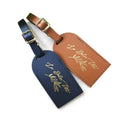 Business flight trip custom luggage tag PU leather travel tags logo printing