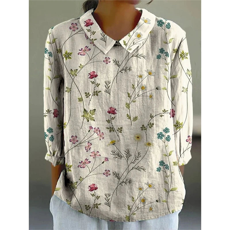 2025 New Spring/Summer Women's Pullover Crew-Neck 3D Printed Short-Sleeve T-Shirt for Foreign Trade