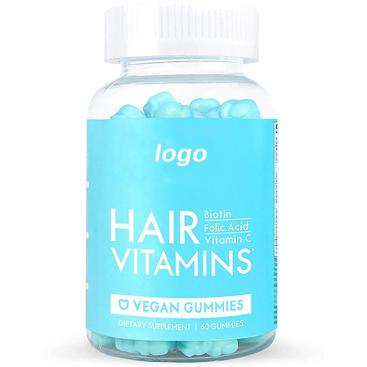 Private Label Customized OEM/ODM Bear Shape Vegan Hair Vitamins tin Gummy Candy With tin Vitamin D MegaBDM