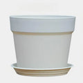 Colorful Plastic PP Chrome Plated Eco-friendly Plant Pots for Desktop with Pallet/Trays 1-3L Capacity