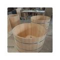 VIETNAMESE PRODUCTS JAPANESE STYLE WOODEN PORTABLE ICE BATHTUB OFURO WOODEN SOAKING BATHTUB WOODEN ROUND BATH SHAPE