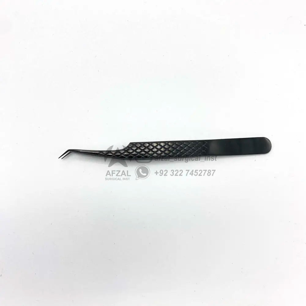 Top Rated Eyelash Extension Tweezers 2025 Fiber Grip Curved Classic Tweezer 45-Degree Volume Boot Tweezer Isolation Custom Logo