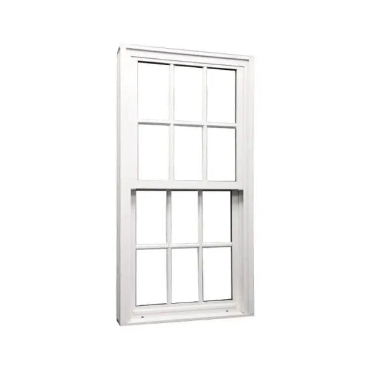 YIDA Energy Star Double Pane Low E Single Hung PVC Plastic Vertical Sliding Window Louver Stainless Steel Soundproof Windproof