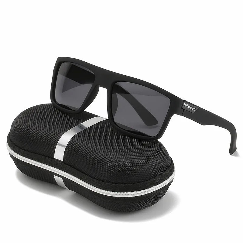 Custom Logo Fashion Classic Outdoor Sports Men Sun Glasses UV400 NIght Vision Goggles Fishing Square Polarized Sunglasses Men