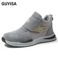GUYISA Lightweight Men's Work Shoes for Man Anti-smashingchaussures De Securite Safety Shoes Suede