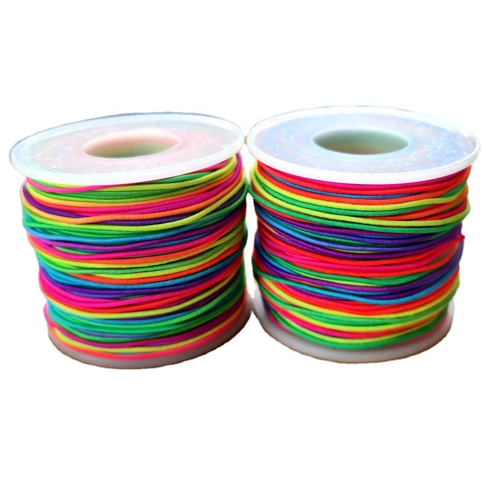 Factory Wholesale Birthday Polyester Round Elastic Cords Custom 1mm 2mm 5mm Shock Bungee String Colorful Rope