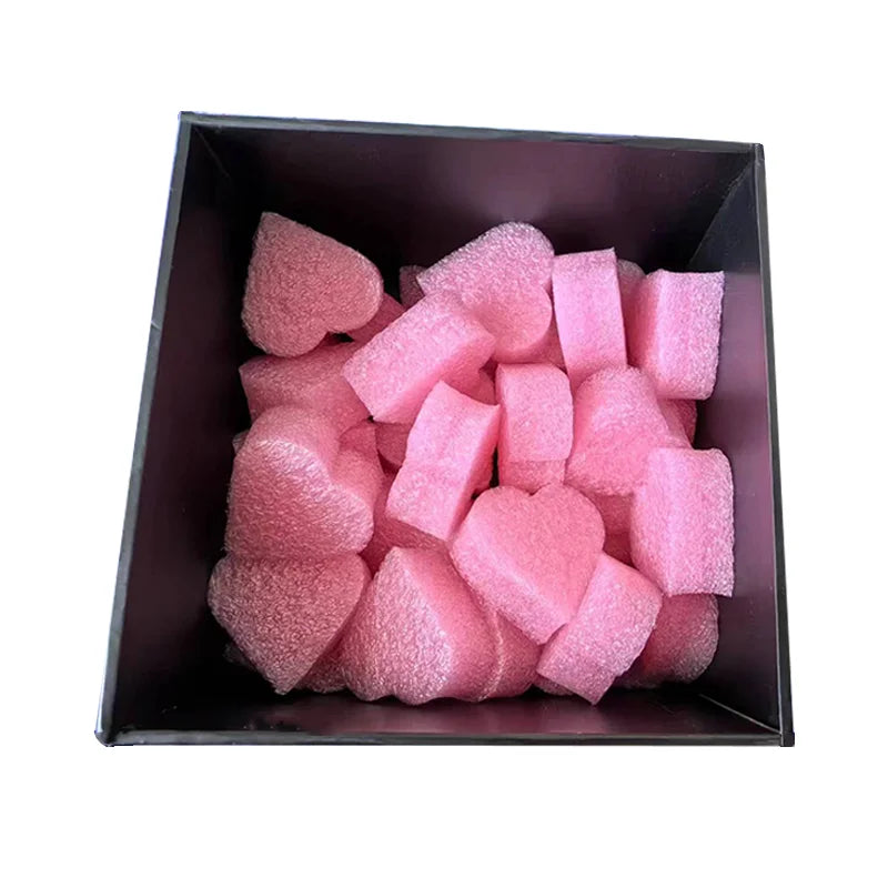 Ready to Ship Promotion Heart Shaped Foam Pink Foam Festival Gift Box Party Decorations EPE Pearl Cotton Foam for Packaging