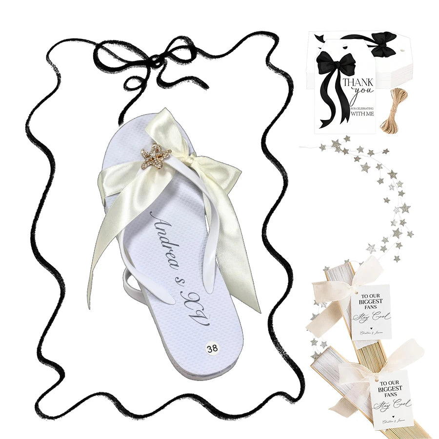 Personalized Summer Bridal Party Gifts Bridesmaid Flip Flops Wedding Lightweight Custom Sandals Bride Thongs