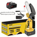 6-inch Cordless Chainsaw with Safety Lock. Includes 2 Batteries 2 Chains. Perfect for Camping Yard Work and Home Projects