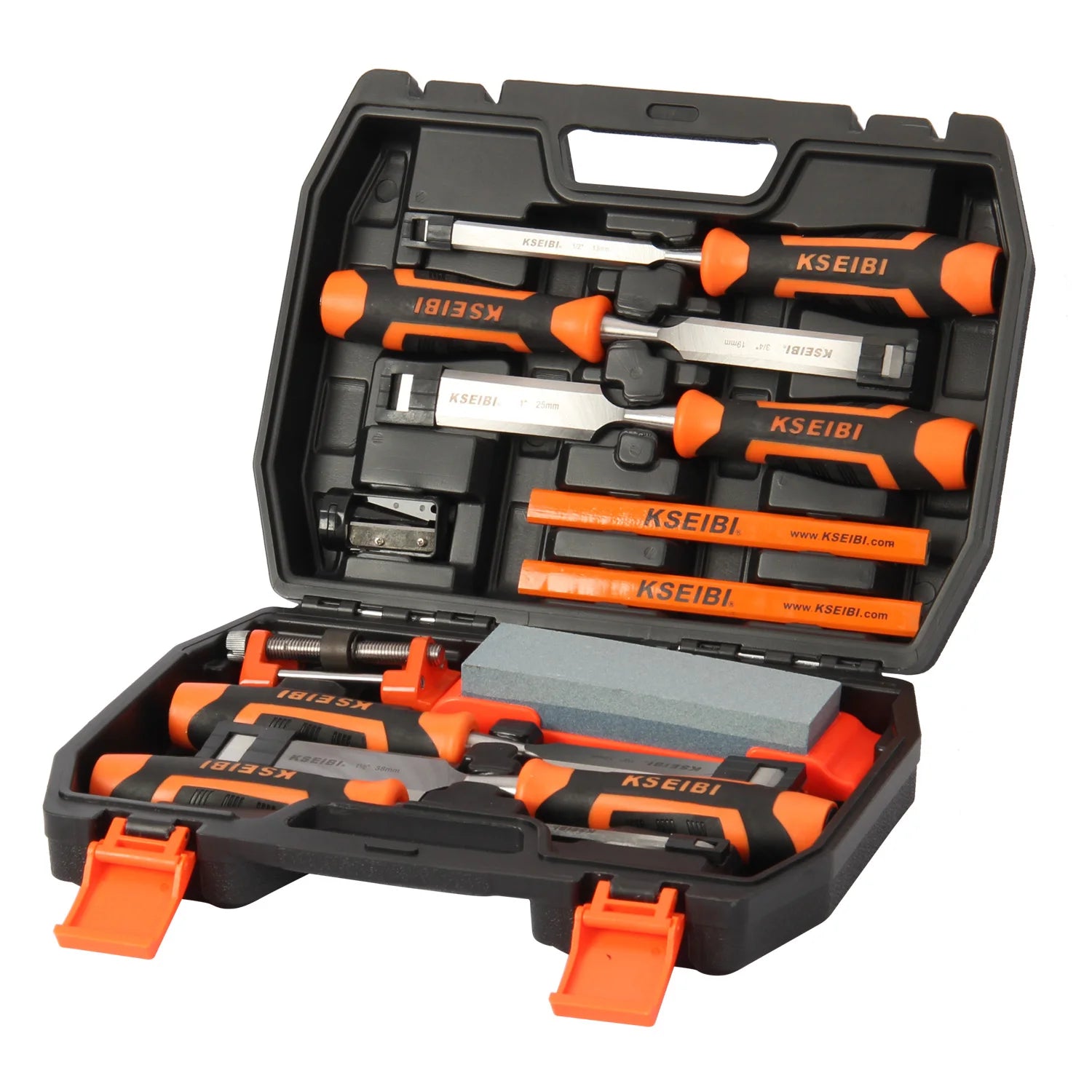 KSEIBI Professional Wood Chisel Set PROGRIP 12-Pc for Professional As Well As Beginner Woodworkers