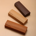 Logo Custom Unisex Portable Reading Glasses Box PU Leather Wood Grain Eyeglasses Case Solid Color Sunglasses Container