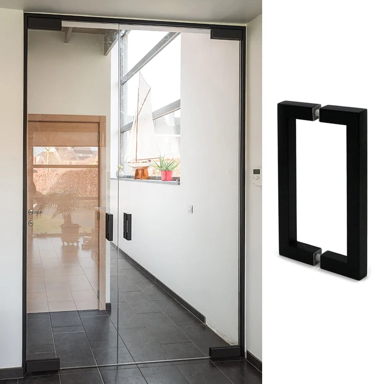 Luxury Modern Stainless Steel 304 Glass Door Pull Handles Long Pull Handle for Glass Door Black